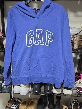 GAP Royal Blue Hooded Pullover with White Logo